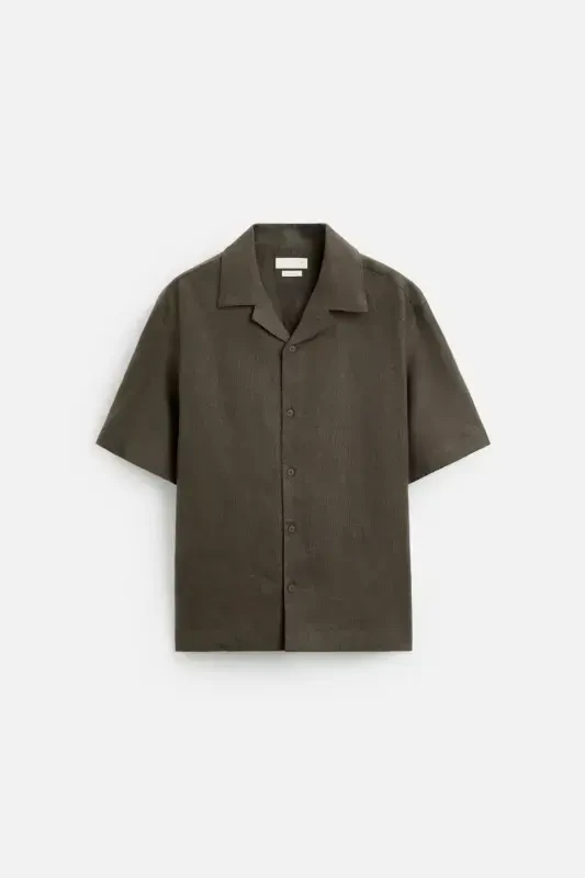 100% LINEN SHIRT-Brown / Mole - 6