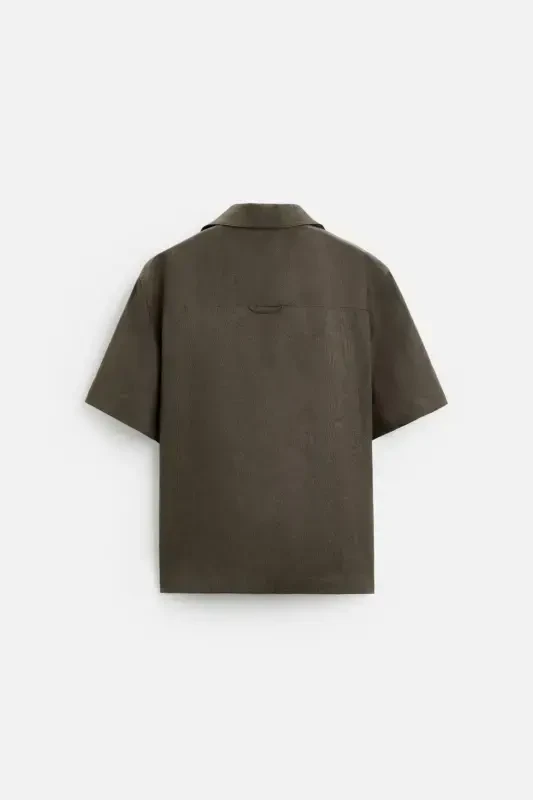 100% LINEN SHIRT-Brown / Mole - 7