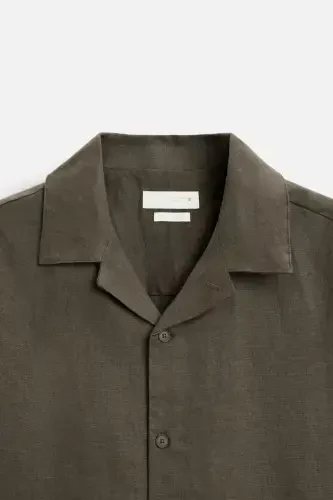 100% LINEN SHIRT-Brown / Mole - 8