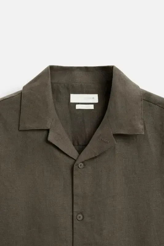 100% LINEN SHIRT-Brown / Mole - 8