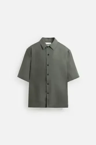 100% LINEN SHIRT-Green / Blue - 6