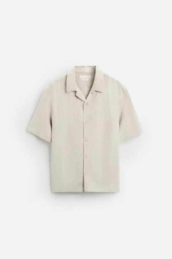 100% LINEN SHIRT - Light beige - 6