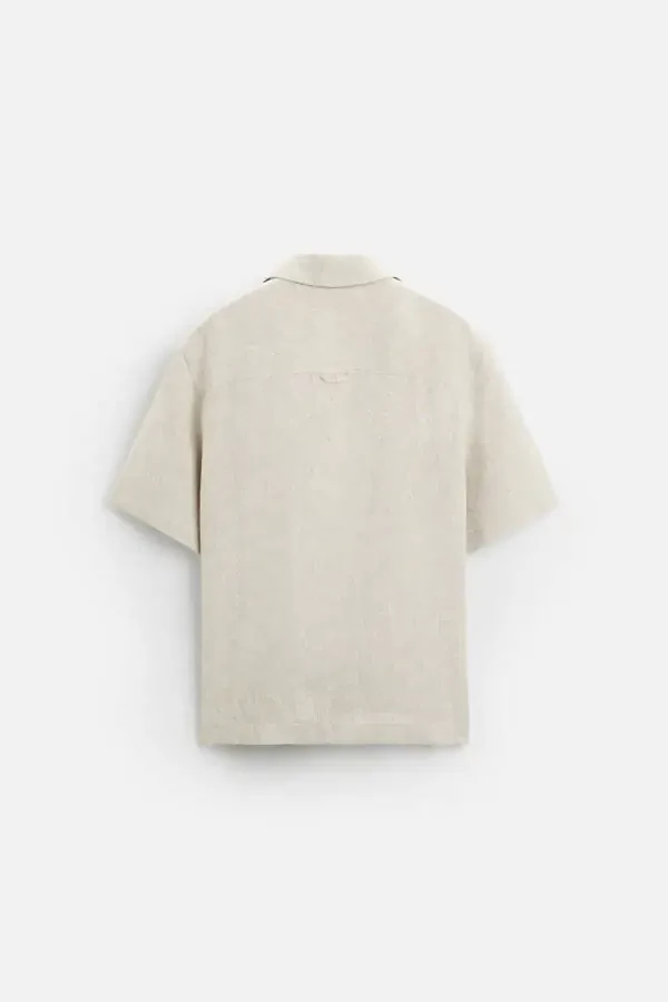 100% LINEN SHIRT - Light beige - 7