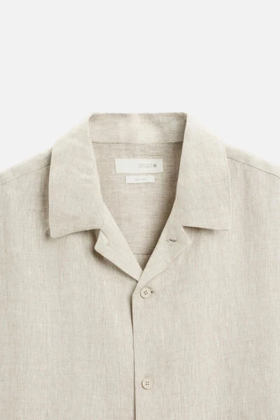100% LINEN SHIRT - Light beige - 8