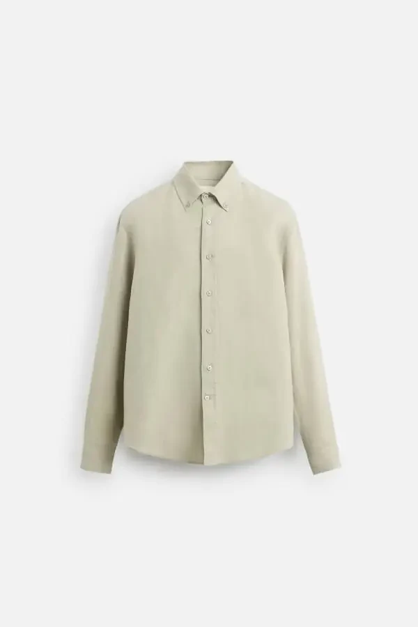 100% LINEN SHIRT-Light beige - 7