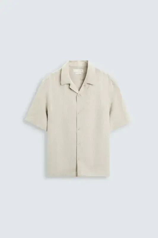 100% LINEN SHIRT-Light beige - ZARA