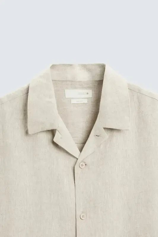 100% LINEN SHIRT-Light beige - 3