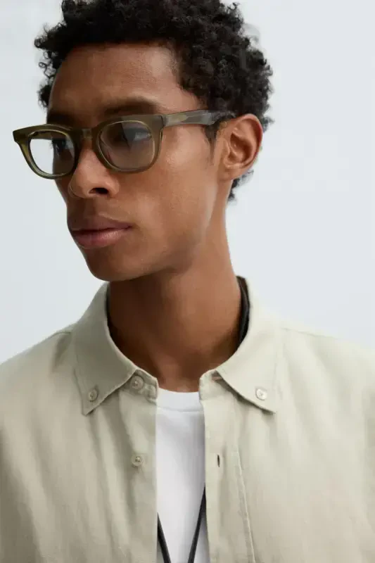 100% LINEN SHIRT-Light beige - 5