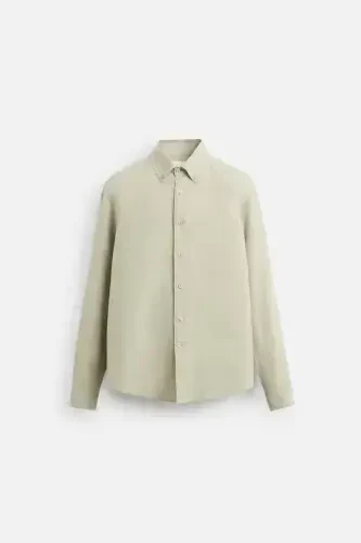 100% LINEN SHIRT-Light beige - 7