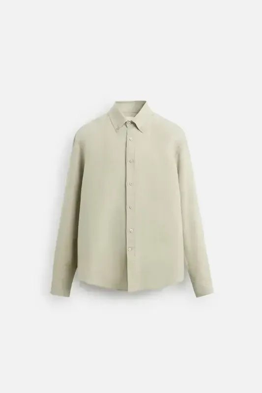 100% LINEN SHIRT-Light beige - 7