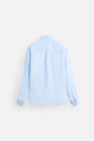 100% LINEN SHIRT-Sky blue - 8