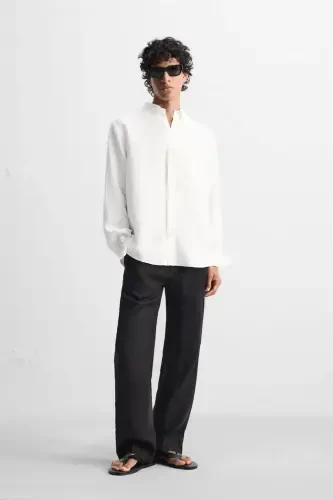 %100 LINEN SHIRT-White - 6