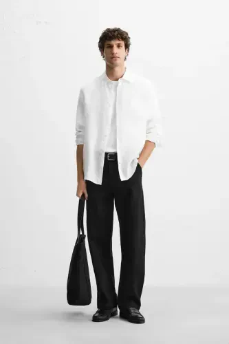 %100 LINEN SHIRT-White - 1