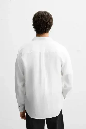 %100 LINEN SHIRT-White - 3