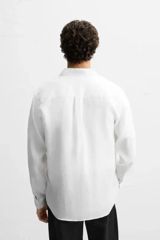 %100 LINEN SHIRT-White - 3