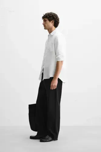 %100 LINEN SHIRT-White - 4