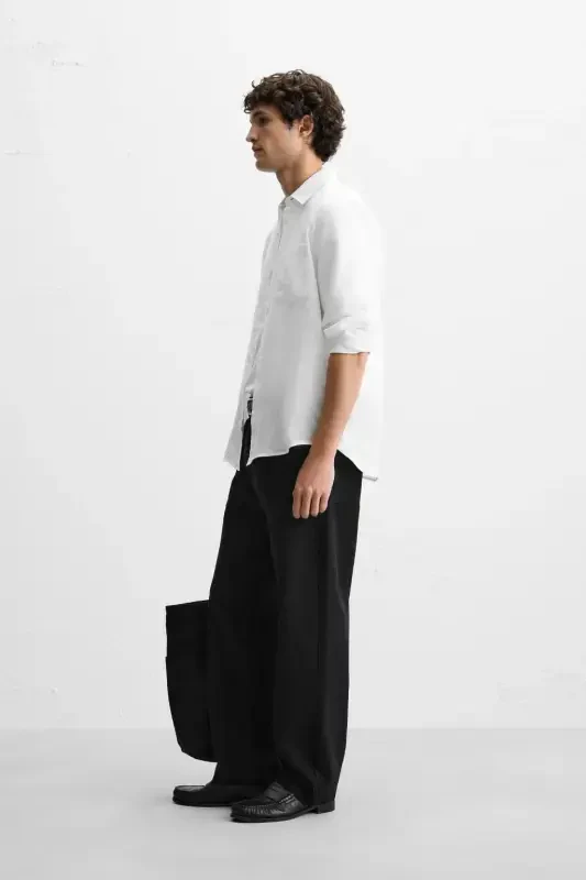 %100 LINEN SHIRT-White - 4