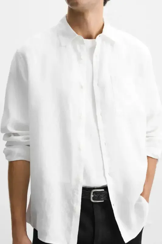 %100 LINEN SHIRT-White - 5