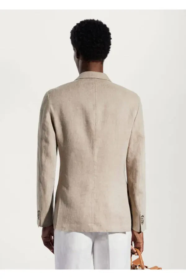 100% Linen Slim Fit Blazer - 4