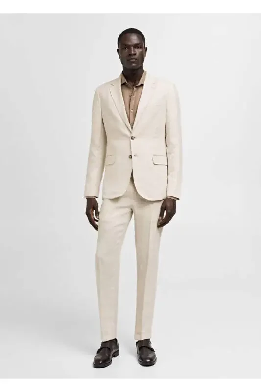 100% linen slim fit blazer - 3