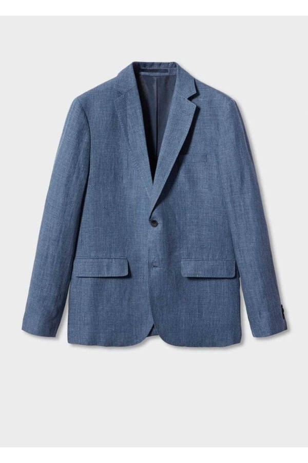 100% Linen Slim Fit Casual Blazer - 3