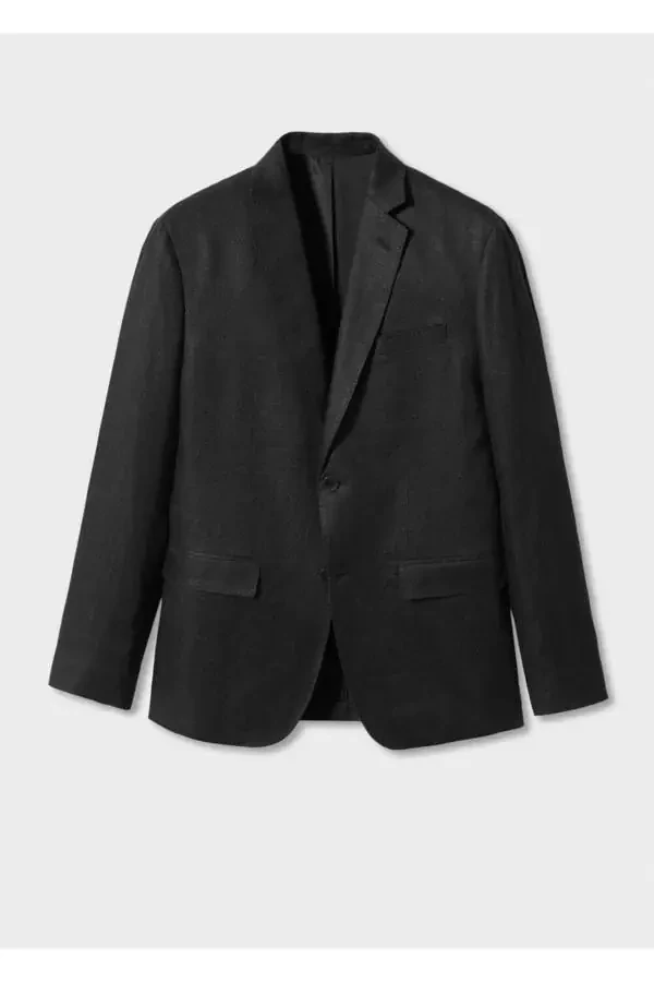 100% Linen Slim Fit Casual Blazer Jacket - 3