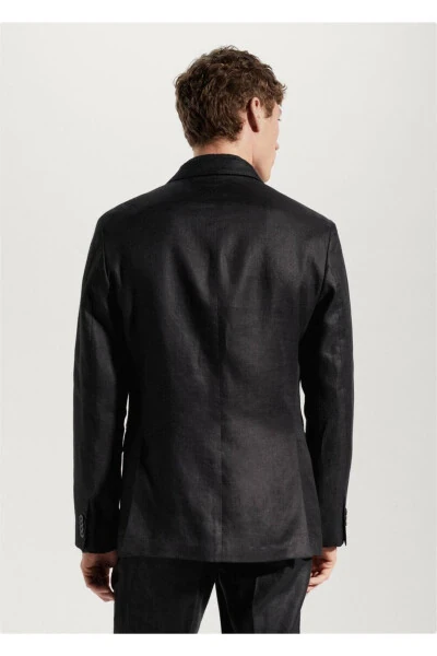 100% Linen Slim Fit Casual Blazer Jacket - 4