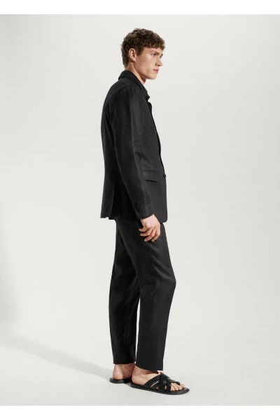 100% Linen Slim Fit Casual Blazer Jacket - 7