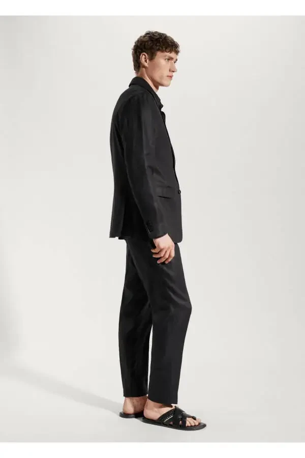 100% Linen Slim Fit Casual Blazer Jacket - 7