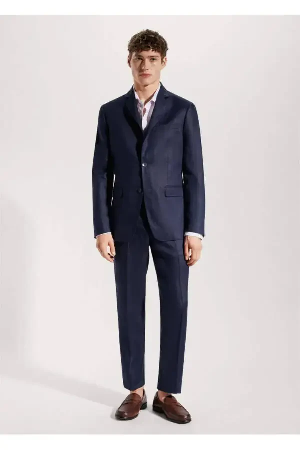 100% Linen Slim Fit Formal Blazer Jacket - 2