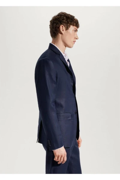 100% Linen Slim Fit Formal Blazer Jacket - 5