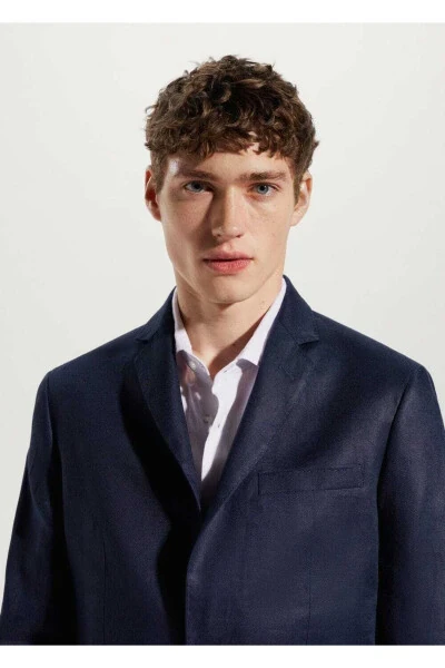 100% Linen Slim Fit Formal Blazer Jacket - 7