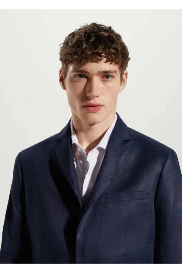 100% Linen Slim Fit Formal Blazer Jacket - 7