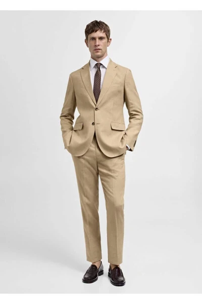 100% Linen Slim Fit Jacket - MANGO MAN (1)
