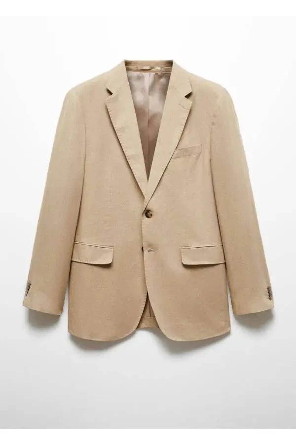 100% Linen Slim Fit Jacket - 3