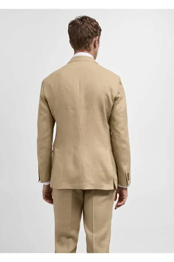 100% Linen Slim Fit Jacket - 4
