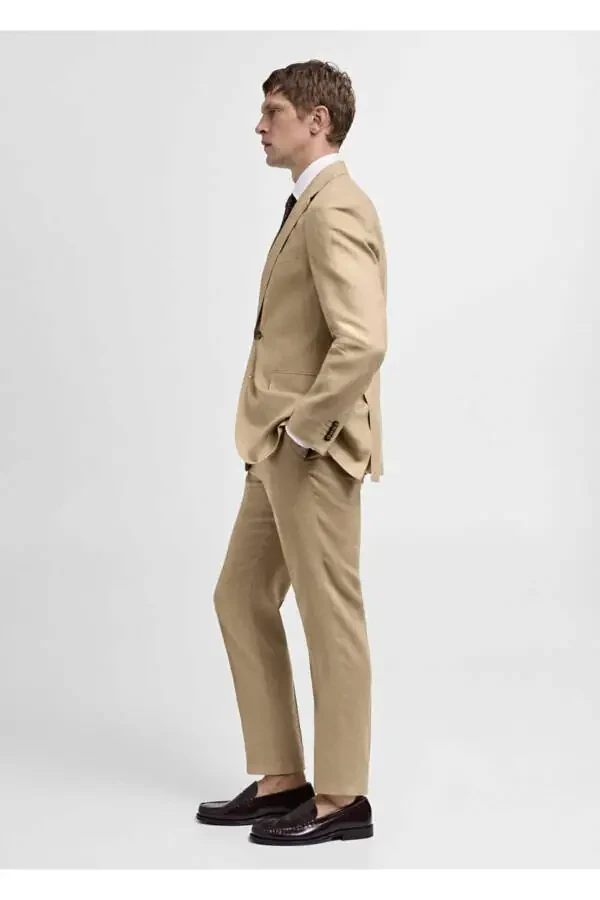 100% Linen Slim Fit Jacket - 7