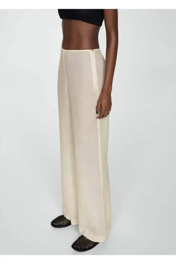 100% Linen Straight-Leg Pants - 1