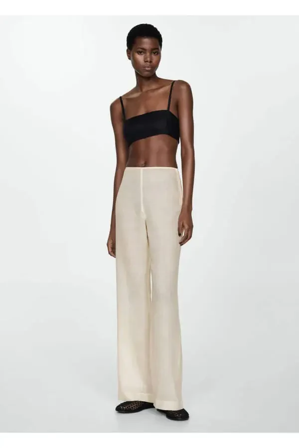 100% Linen Straight-Leg Pants - 7