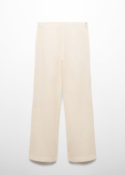 100% linen straight leg pants - 1