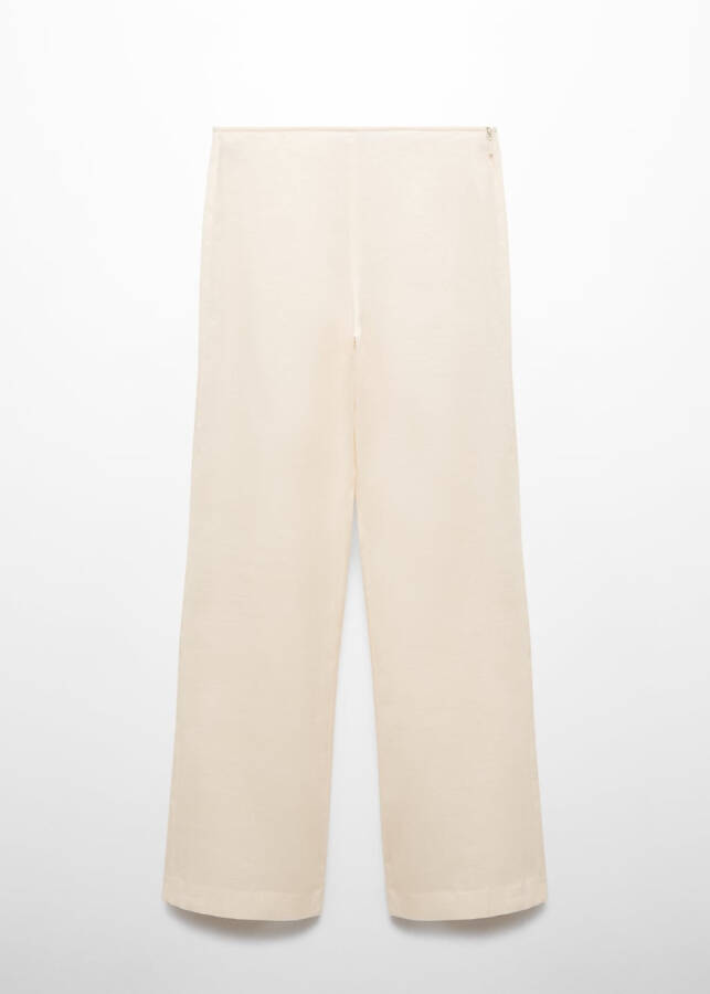 100% linen straight leg pants - 1