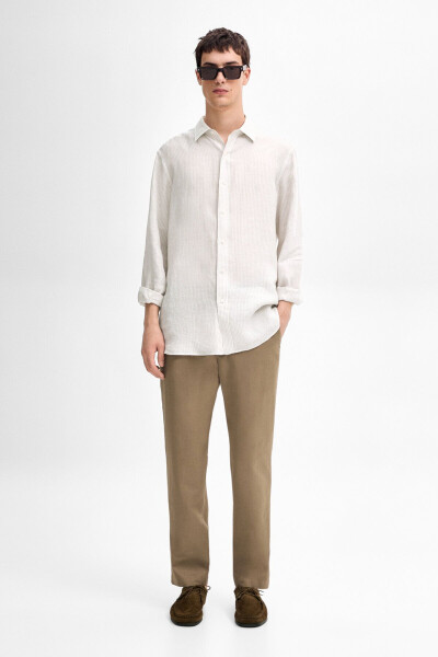 100% linen striped shirt - 8