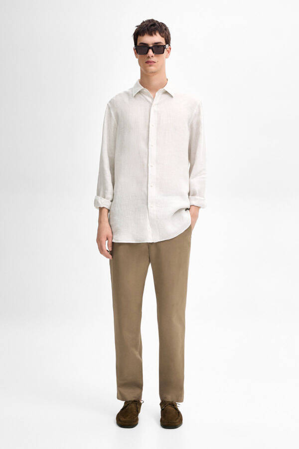 100% linen striped shirt - 8