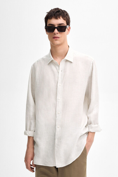 100% linen striped shirt - 9