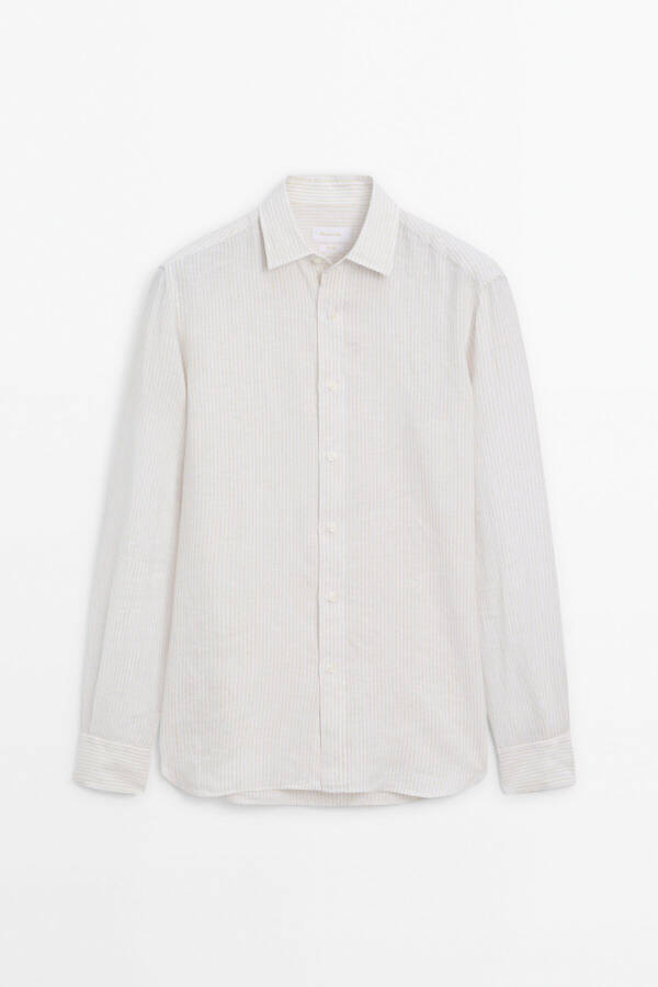 100% linen striped shirt - 12