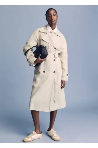 %100 Linen Trench Coat - 1