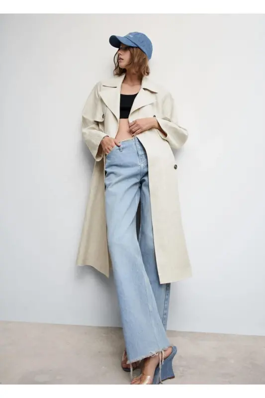 %100 Linen Trench Coat - 2
