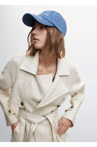 %100 Linen Trench Coat - 6