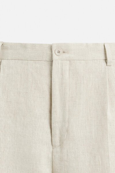 100% LINEN TROUSERS - Light beige - 9