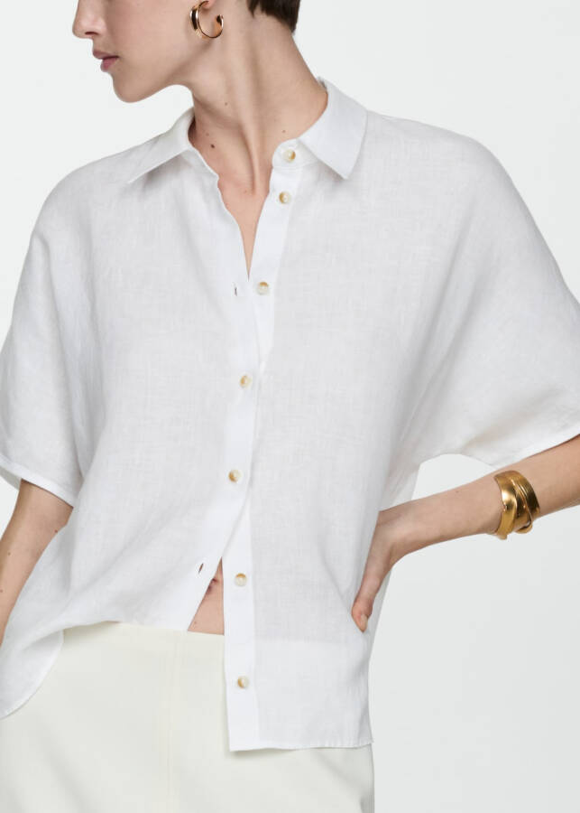 100% linen white shirt - 6